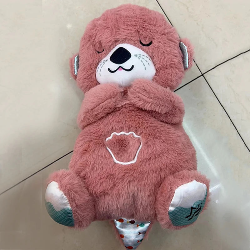 Breathing Glowing Cute Little Otter Doll Breathing koala Elephant Baby Lulls To Sleep Cute Sleeping Doll Music Early Education