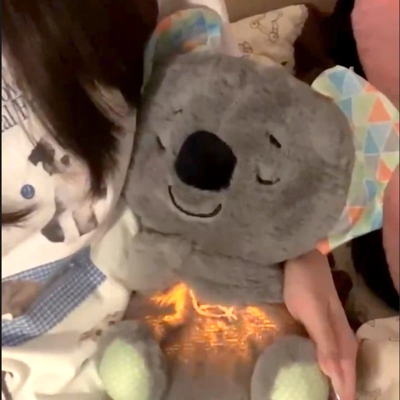 Breathing Glowing Cute Little Otter Doll Breathing koala Elephant Baby Lulls To Sleep Cute Sleeping Doll Music Early Education