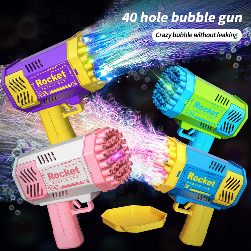 40 Hole Bubble Machine Fully Automatic Bubble Blowing Light Outdoor Bubble Machine without Battery without Bubble Water